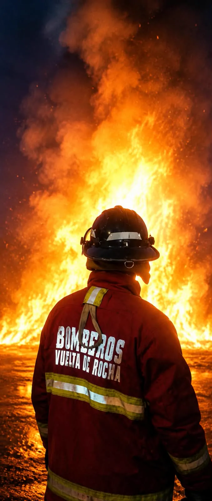 Integrante del cuerpo de bomberos de Vuelta de Rocha